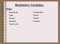 Biochemistry Vocabulary PowerPoint PPT Presentation