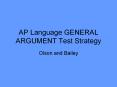 AP Language GENERAL ARGUMENT Test Strategy PowerPoint PPT Presentation