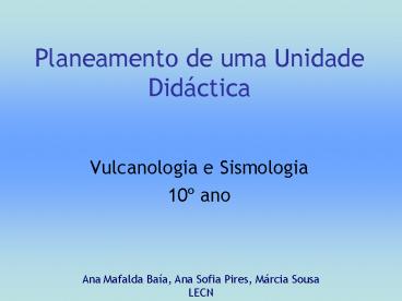 Planeamento de uma Unidade Did