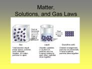 Matter, Solutions, and Gas Laws