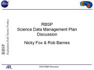 RBSP Science Data Management Plan Discussion