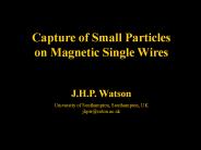 Capture of Small Particles on Magnetic Single Wires