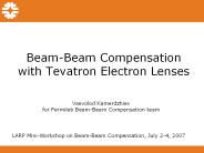 Beam-Beam Compensation with Tevatron Electron Lenses
