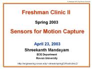 Freshman Clinic II  Spring 2003