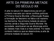 ARTE DA PRIMEIRA METADE DO S
