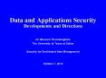 Data and Applications Security Developments and Directions PowerPoint PPT Presentation