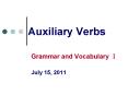 Auxiliary Verbs PowerPoint PPT Presentation