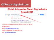Global Automotive Piston Ring Industry Report 2015