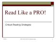 Read Like a PRO! PowerPoint PPT Presentation