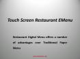 Touch Screen Restaurant eMenu Card PowerPoint PPT Presentation