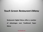 Touch Screen Restaurant eMenu Card