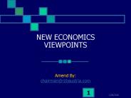 NEW ECONOMICS VIEWPOINTS