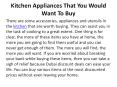 Kitchen Appliances That You Would Want To Buy