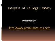 Analysis of Kellogg Company