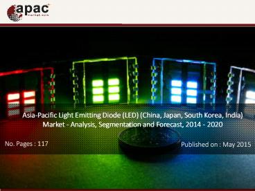 Light Emitting Diode Market in China, Japan, South Korea, and India over the period 2014 - 2020
