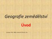 Geografie zemedelstv