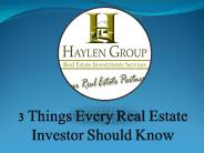 3 Things Every Real Estate Investor Should Know