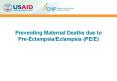 Preventing Maternal Deaths due to Pre-Eclampsia/Eclampsia (PE/E) PowerPoint PPT Presentation