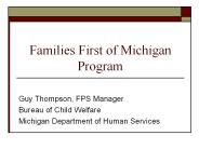 Families First of Michigan Program