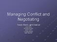 Managing Conflict and Negotiating PowerPoint PPT Presentation