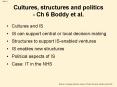 Cultures, structures and politics - Ch 6 Boddy et al. PowerPoint PPT Presentation