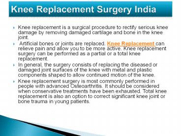 Knee Replacement Surgery