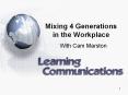 Mixing 4 Generations in the Workplace PowerPoint PPT Presentation