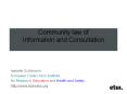 Community law of Information and Consultation PowerPoint PPT Presentation