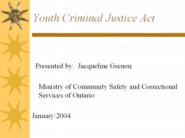 Youth Criminal Justice Act