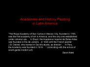 Academies and History Painting in Latin America
