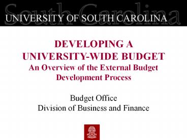 Budget Office Division of Business and Finance