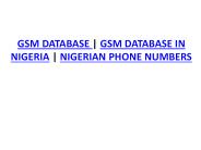 GSM PHONE NUMBERS | GSM DATABASE