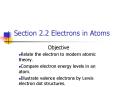 Section 2.2 Electrons in Atoms PowerPoint PPT Presentation