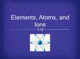 Elements, Atoms, and Ions PowerPoint PPT Presentation