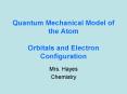 Quantum Mechanical Model of the Atom Orbitals and Electron Configuration PowerPoint PPT Presentation