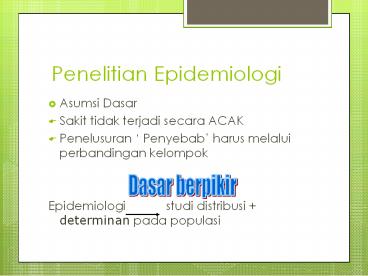Penelitian Epidemiologi
