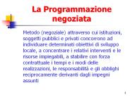 La Programmazione negoziata