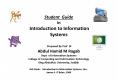 Student Guide In Introduction to Information Systems  Prepared By Prof Dr Abdul Hamid M Ragab Dept of Information Systems College of Computing and Information Technology King AbdulAziz University, Jeddah Ref. Book : Introduction to Information PowerPoint PPT Presentation