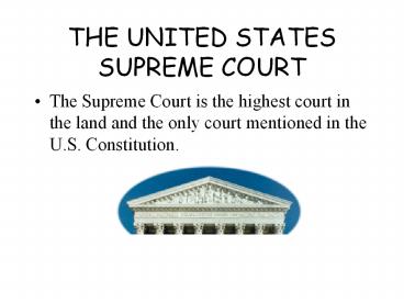 THE UNITED STATES SUPREME COURT