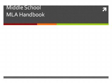 Middle School MLA Handbook