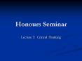 Honours%20Seminar PowerPoint PPT Presentation