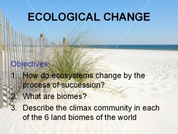 ECOLOGICAL CHANGE