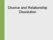 Divorce and Relationship Dissolution