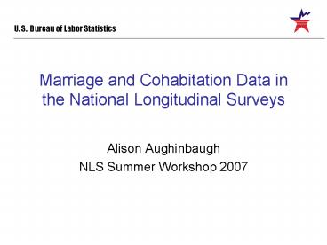 Marriage and Cohabitation Data in the National Longitudinal Surveys