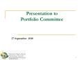 Presentation to Portfolio Committee PowerPoint PPT Presentation