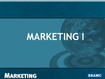 MARKETING I