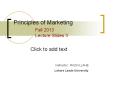 Principles of Marketing Fall 2013 Lecture Slides 3 PowerPoint PPT Presentation