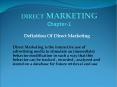 DIRECT MARKETING Chapter-1 PowerPoint PPT Presentation