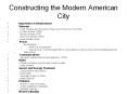 Constructing the Modern American City PowerPoint PPT Presentation
