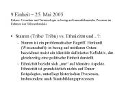 Stamm (Tribe/ Tribu) vs. Ethnizit